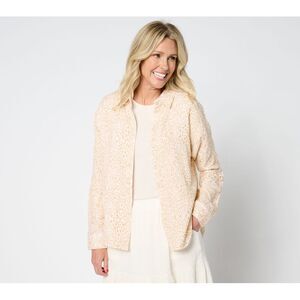 Studio Park Women's Top Sz XL Cotton Gauze Button Front Shirt Brown A648601